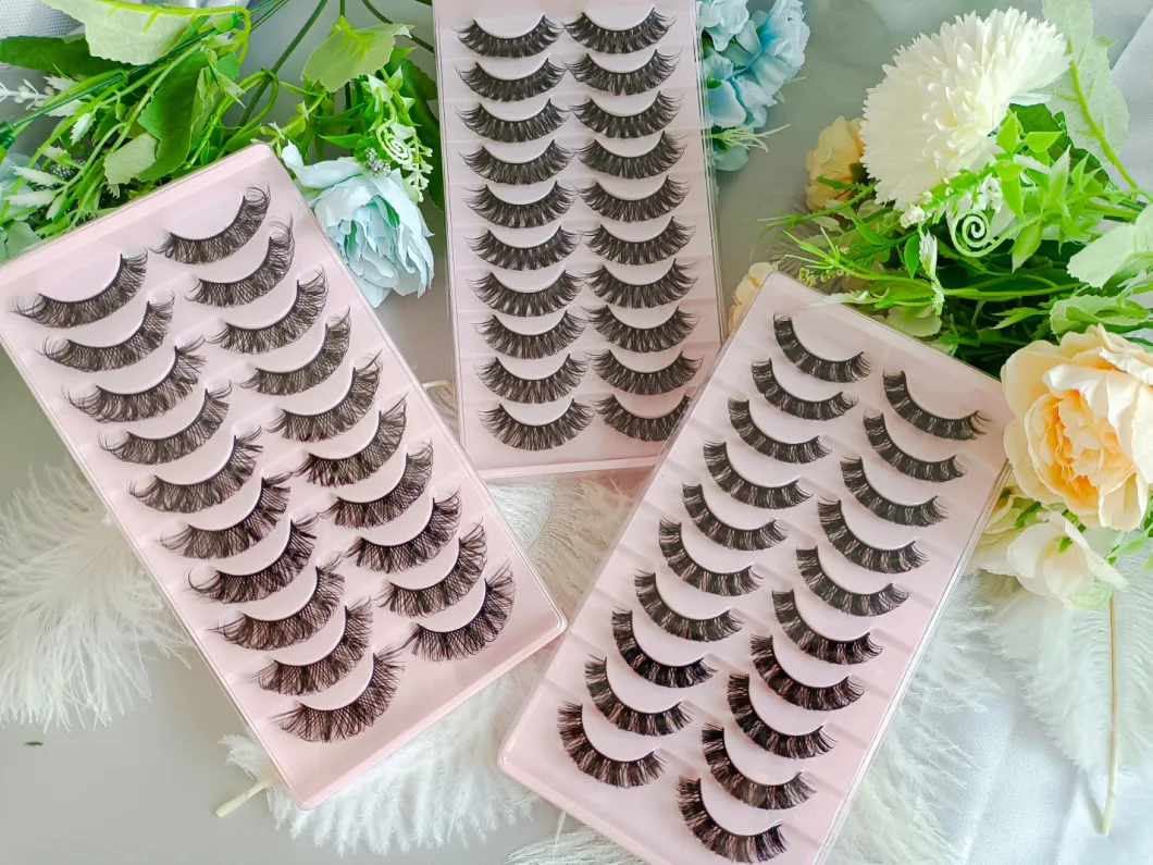 China Factory Price Bulk Vendor Clear Band Eyelashes Faux Mink Half Lashes Set