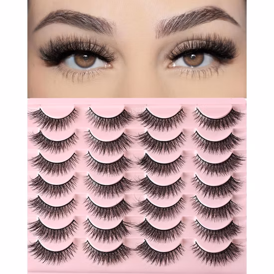 Three Pairs of Half-Cut Daily Makeup Natural False Eyelashes