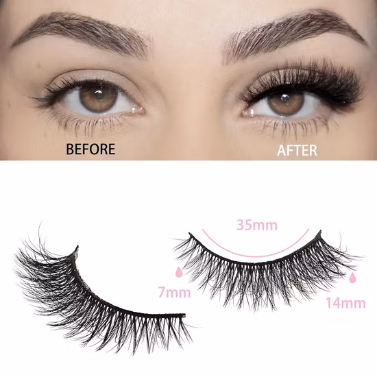 Three Pairs of Half-Cut Daily Makeup Natural False Eyelashes
