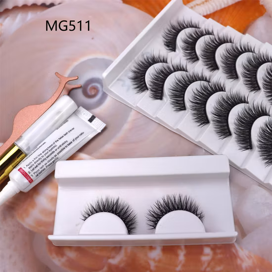 Jintong Canto Mais Popular Cílios Curtos Mink Cílios 3D com Embalagem Personalizada de Cílios Meio Cílios